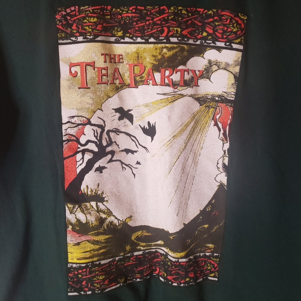 Rare 90s The Tea Party concert band shirt green XL